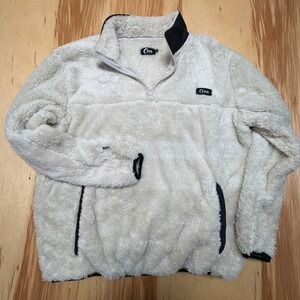 Zyia‎ Fluffy Fleece Pullover Ivory Cream Womens Large